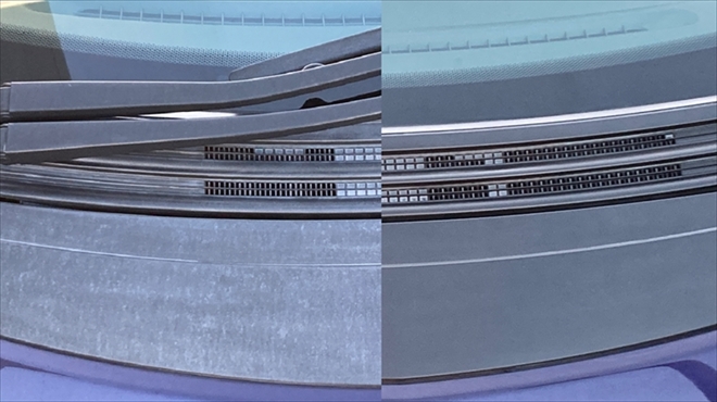 三菱 アイ ボンネットの樹脂部分(ボンネットガーニッシュ)をゴム＆未塗装樹脂　光沢復活剤で黒くする