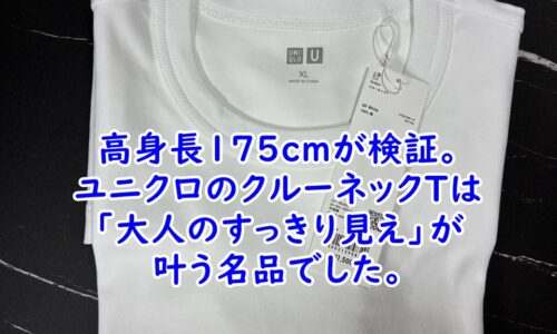 高身長175cmが検証。ユニクロのクルーネックTは「大人のすっきり見え」が叶う名品でした。