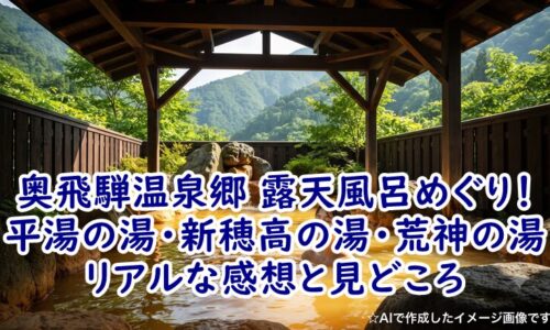 奥飛騨温泉郷 露天風呂めぐり！ドライブで巡る平湯の湯・新穂高の湯・荒神の湯のリアルな感想と見どころ