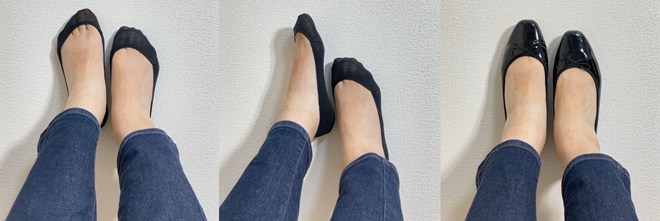足でか女子の救世主！3COINSで見つけた「L～LLサイズ（25〜27cm）」の浅履きパンプスカバー試着レビュー