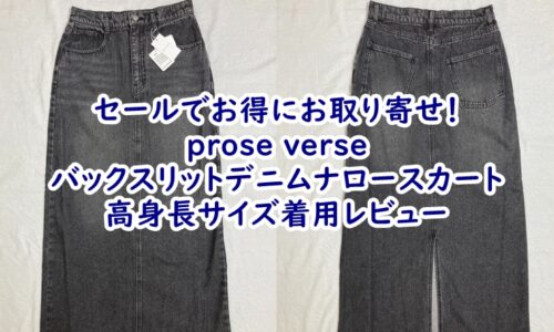 PAL CLOSET（パルクローゼット）prose verse（プロズヴェール）バックスリットデニムナロースカートの高身長サイズ着用レビュー